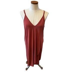 Lush Nordstrom relaxed draped maxi dress Terracotta M